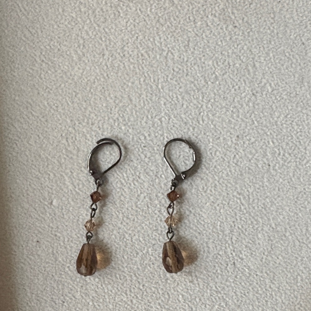 Amber beaded earrings